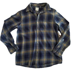 ROWM Size M Mens Long Sleeve Outdoor  Flannel Shirt (Plaid) 100% Cotton